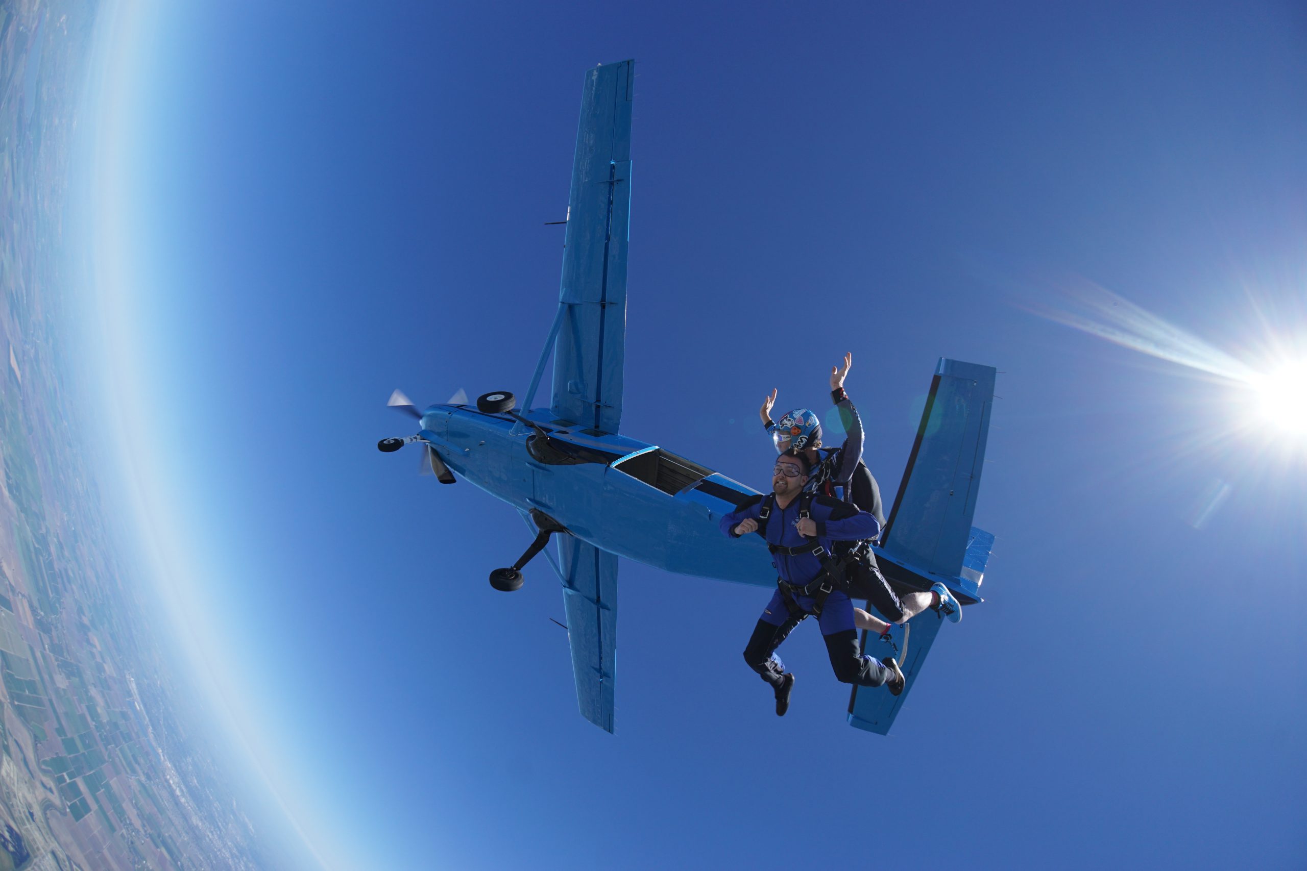 Exiting a Cessna Caravan at Skydive Cal