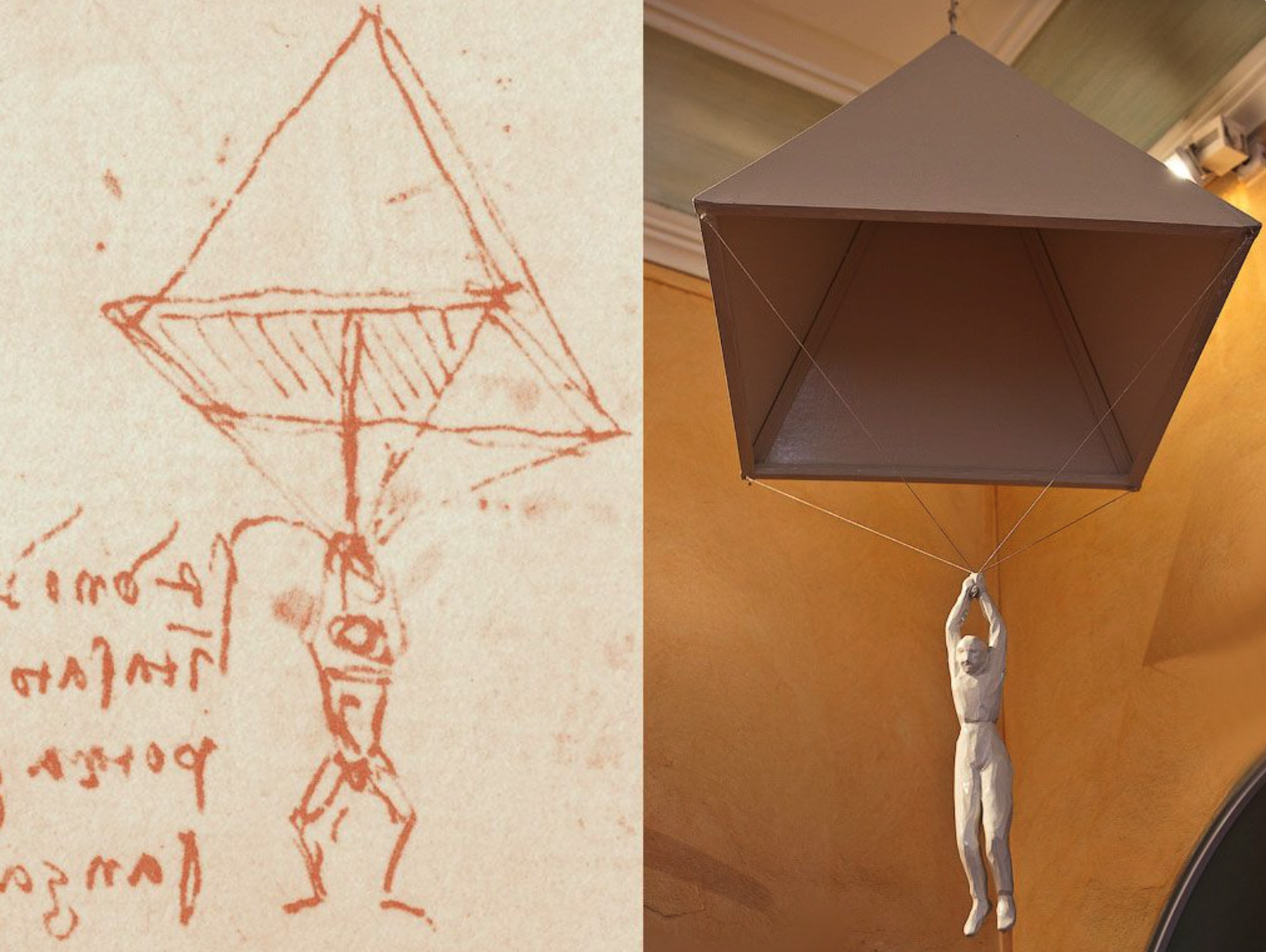 da Vinci's Early Parachute Sketch