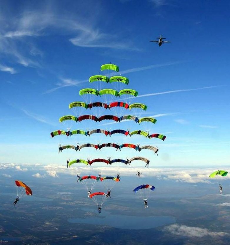 crw skydiving parachute formation