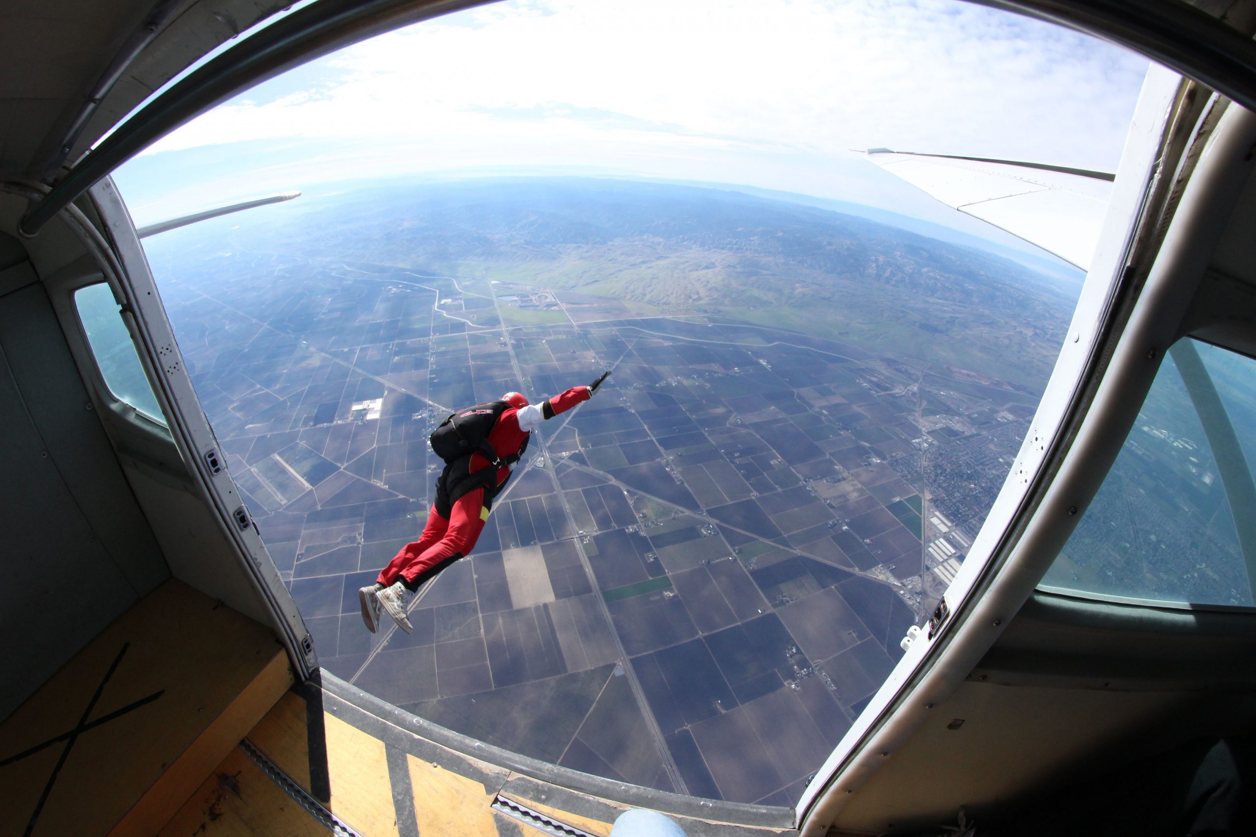 skydiving plane view