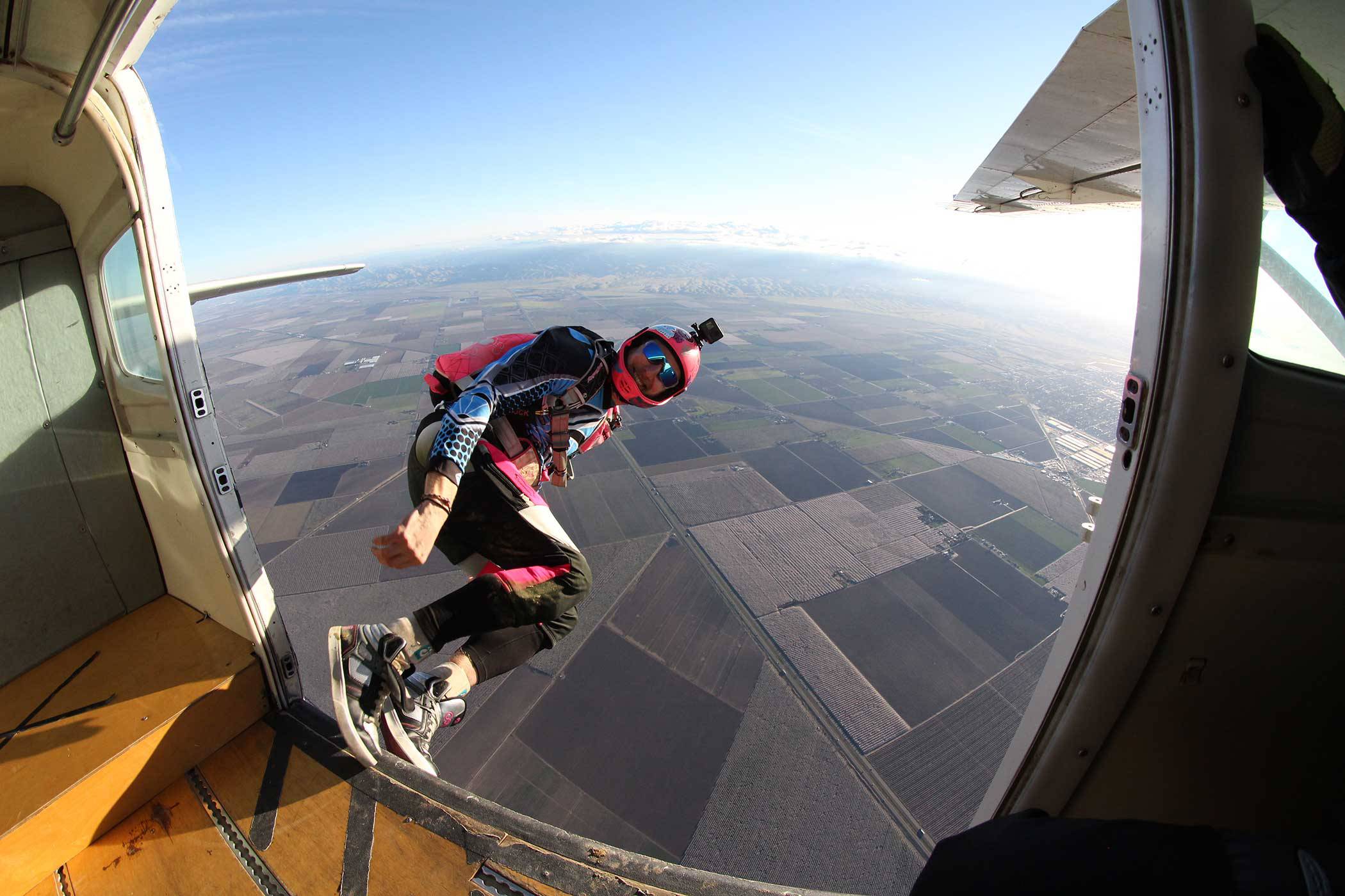 skydiving plane view