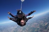 Tandem instructor and student enjoying free fall.